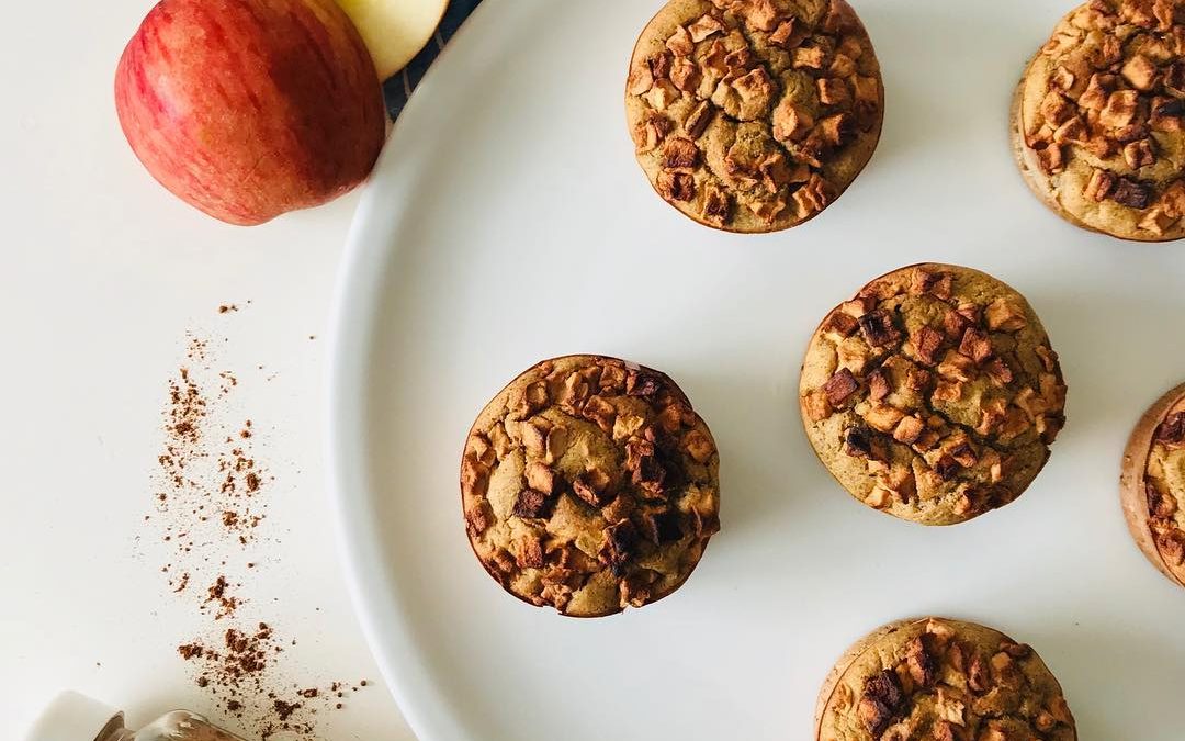 Muffins de Manzana y canela sin gluten y sin azúcar